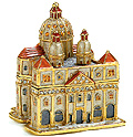 St. Peter Basilica Church Enamel Jeweled Trinket Box - 3.5H