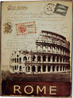 Rome, Italy Souvenir Postal Themed Metal Wall Plaque - 13.75L