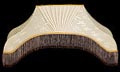 Lamp Shade, 33x16 Rectangular Cream-Color Shade with Beads