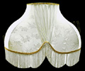 Lamp Shade, 23 Oval White Shape w/ Fringe
