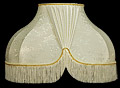 Lamp Shade, 23x19 Oval Cream-Color Shape w/ Fringe