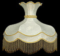 Lamp Shade, 21D Round White Shade with Beads