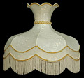 Lamp Shade, 21D Round White Shade with Fringe