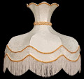 Lamp Shade, 21D Round Cream-Color Shade with Fringe