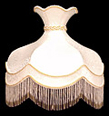 Lamp Shade, 16D Round Cream-Color Shade with Beads