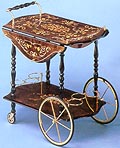 Walnut Tea Cart w/Mandolin Design