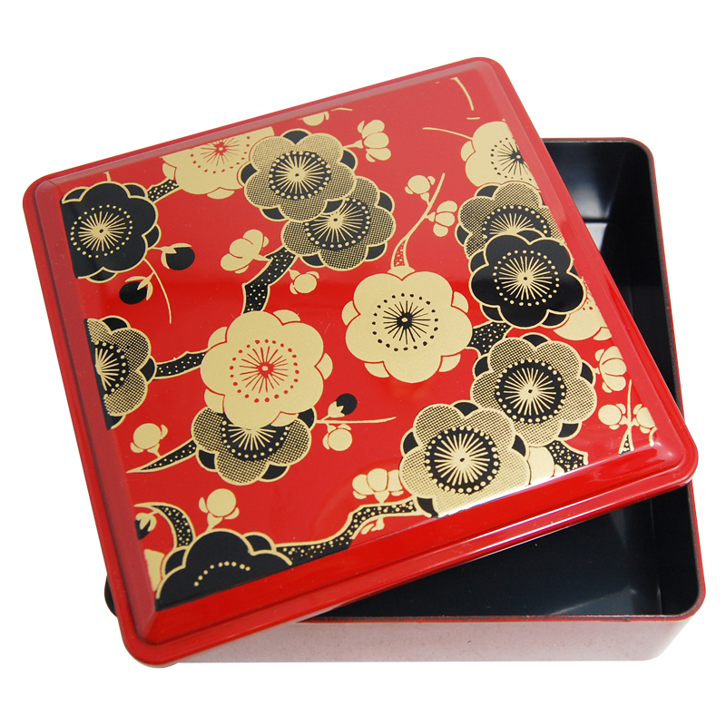 Floral Red Lacquer Box, 5-1/4SQ, photo-2