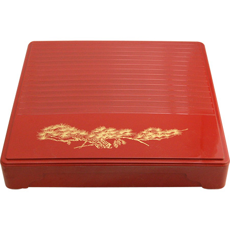 1-Tier Lacquer Box with Footed cover, 10-1/2SQ, photo-1