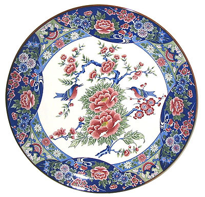 15Dia. Serving Plate, Red Peony