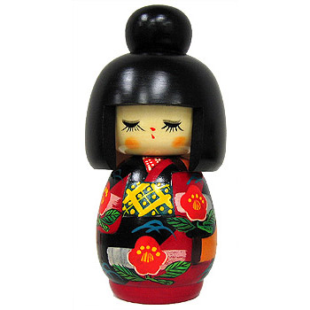 Kokeshi Doll, Classy Lady, 6.5H