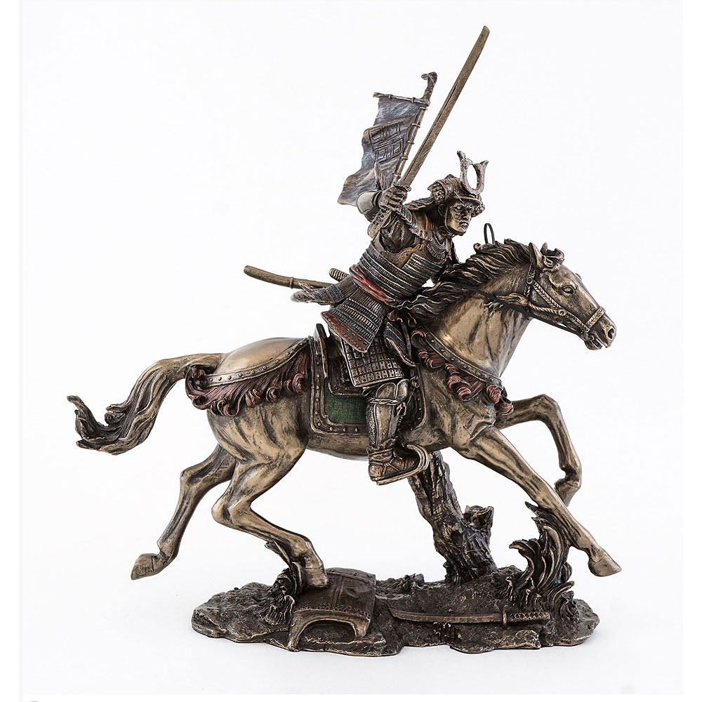 9.5 Samurai Warrior Figurine on Horse w/ Sword