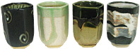 4 Tea Cups/Set, 6-Sided Assort.