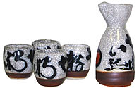 Sake Set - 1&4, Sumi Kannyu Daruma