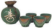 Sake Set - 1&4, Long Life, Green