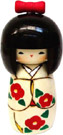 Kokeshi Doll, Red Ribon, 5.8H