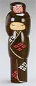 Kokeshi Doll, Girl in Black Kimono, 8.5