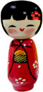 Kokeshi Doll, Girl with Flower, 5.25