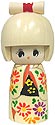 Kokeshi Doll, Girl in White Kimono, 4.75