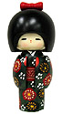 Kokeshi Doll, Lady in Spring Flower Kimono , 6.5