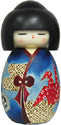 Kokeshi Doll, Lady Wearing Origami Crane Design, 6.75H