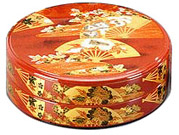 2 Red Lacquer Trays, 11.5