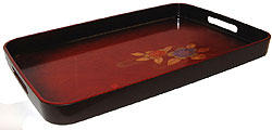 19 Rect Lacquer Tray w/ Flowers