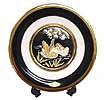 Mandarin Duck, Black on Black/White 8 Chokin Plate