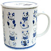 Tea Mug w/ Lid & Strainer - Lucky Cat