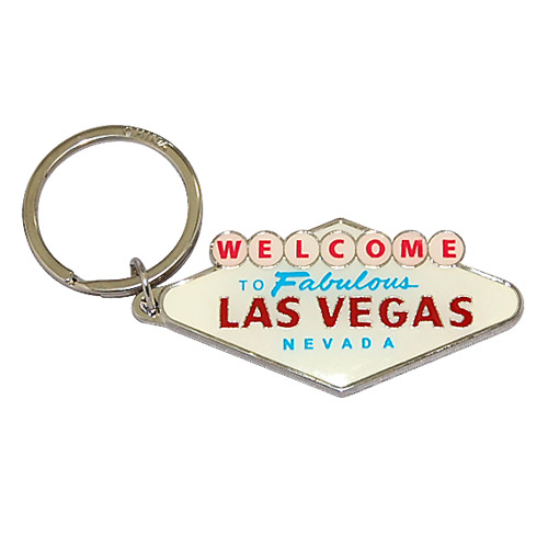 Las Vegas Souvenir Key Chain, Red/Beige