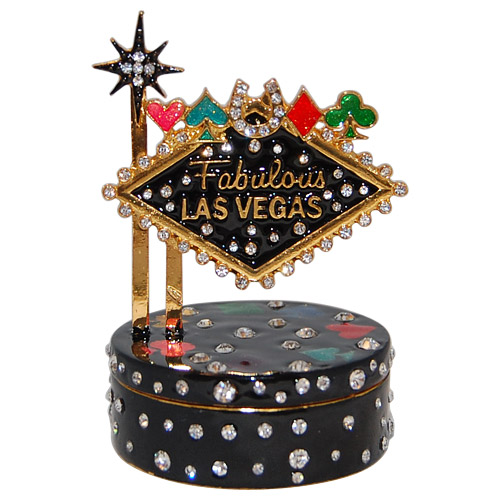 Fabulous Las Vegas Sign - Enamel Jeweled Trinket Box