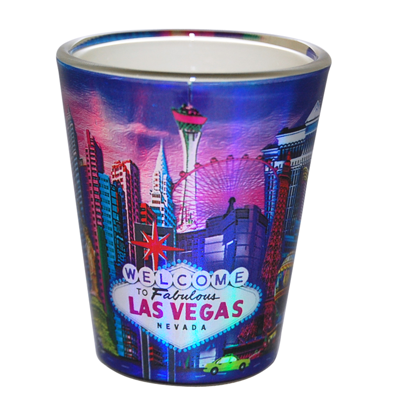 Las Vegas Skyline Shot Glass, Metallic