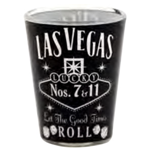 Las Vegas Shot Glass, Black Whisky
