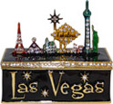 Las Vegas Skyline Enamel Jeweled Trinket Box