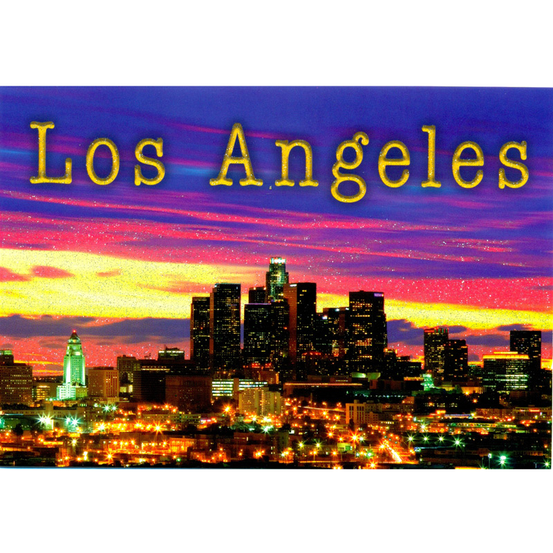 Los Angeles City Skyline Postcard, 4L x 6W