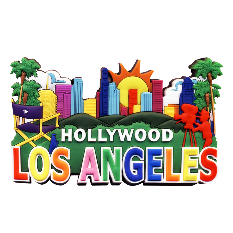 LA & Hollywood Skyline & Icons Magnet