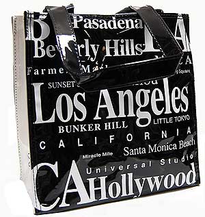 Los Angeles City B/W Letter Tote Bag, Small