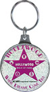 Hollywood Walk of Fame Pink Glitter Metal Keychain