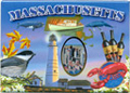 Massachusetts State Icons Souvenir Large Metal Magnet