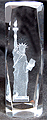 3D Laser-Etched Crystal - Large Statue of Liberty