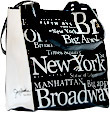 New York City B/W Letter Shopping Tote Bag, Small