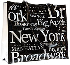 New York City B/W Letter Shopping Tote Bag, Large
