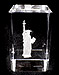 3D Laser-Etched Crystal - Small Statue of Liberty