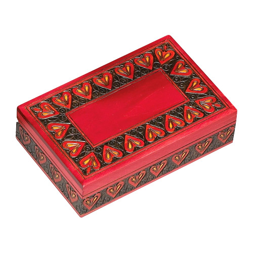 Wooden Polish Box - Heart Jewelry Box, 8L
