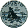 Rhode Island State Quarter Magnet - Rubber, 2.5D