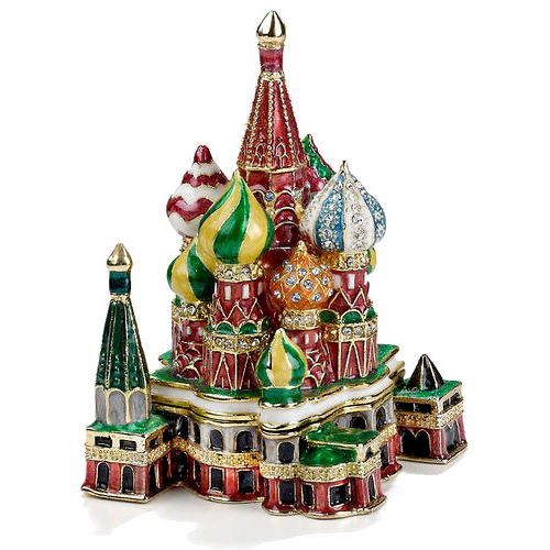 St. Basils Cathedral Enamel Jeweled Trinket Box