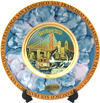 San Francisco Chokin Plate, Blue/Purple Mother-of-Pearl, 6D