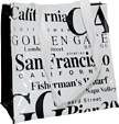 San Francisco Souvenir Tote Bag in B/W Letters, Small - White
