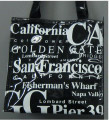 San Francisco City B/W Letter Tote Bag, Small
