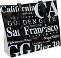San Francisco Souvenir Tote Bag in B/W Letters, Large