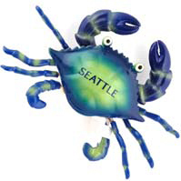 Seattle Souvenir Magnet - Blue Wiggly Crabs